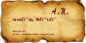 Andódy Máté névjegykártya