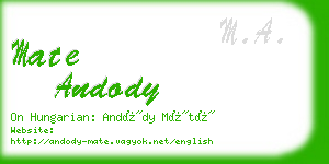 mate andody business card